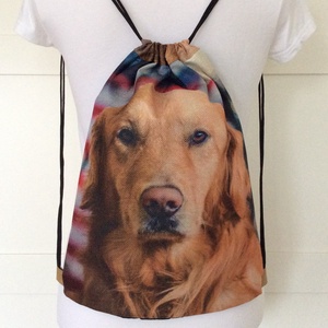 Golden retriever  kutya mintás, vízlepergetős gymbag hátizsák, edzéshez, úszáshoz, kiránduláshoz- Artiroka design -  - Meska.hu