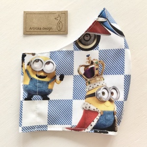  Minyon  mintás kék színű szájmaszk, maszk, arcmaszk - Artiroka design - gyerek - gyerek - Meska.hu