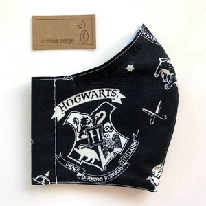 Harry Potter fekete címeres  arcmaszk, szájmaszk, maszk - Artiroka design - női - női - Meska.hu