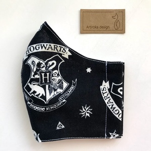 Harry Potter fekete címeres  arcmaszk, szájmaszk, maszk - Artiroka design - női - női - Meska.hu