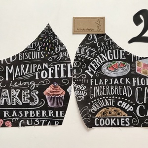  Krétatábla mintás mintás arcmaszk, szájmaszk, gyerekmaszk - Bisztró - étlap - ínyencségek, finomságok - Artiroka design - női - női - Meska.hu