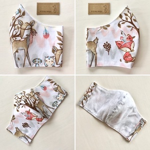 Róka és őzike mintás arcmaszk, szájmaszk, maszk, - M MÉRETBEN - Artiroka design - gyerek - gyerek - Meska.hu