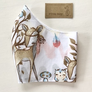 Róka és őzike mintás arcmaszk, szájmaszk, maszk, - M MÉRETBEN - Artiroka design - gyerek - gyerek - Meska.hu