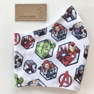 Marvel hősök, Vasember mintás pasztell szürke arcmaszk, szájmaszk, maszk - Artiroka design - maszk, arcmaszk - gyerek - Meska.hu