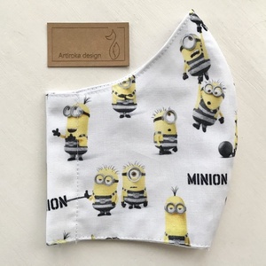  Minyon  mintás prémium szájmaszk, maszk, arcmaszk - Artiroka design - gyerek - gyerek - Meska.hu