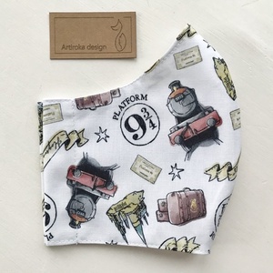 Harry Potter - Roxfort gyorsvonat, 9 3/4. vágány mintás arcmaszk - S MÉRET KÉSZLETEN- Artiroka design - gyerek - gyerek - Meska.hu