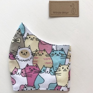 Cica mintás arcmaszk, szájmaszk, maszk -  macska - Artiroka design - női - női - Meska.hu