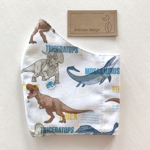 Dino mintás prémium arcmaszk, szájmaszk, maszk - dinoszaurusz - Artiroka design - gyerek - gyerek - Meska.hu