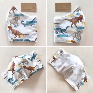 Dino mintás prémium arcmaszk, szájmaszk, maszk - dinoszaurusz - Artiroka design - gyerek - gyerek - Meska.hu