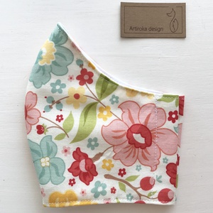Virág  mintás  prémium pamut textil arcmaszk, szájmaszk, maszk -  Artiroka design - női - női - Meska.hu