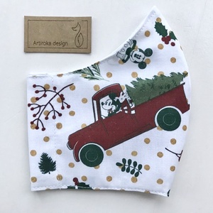 Miki egér karácsonyra készül - PRÉMIUM pamut arcmaszk, szájmaszk, maszk, gyerekmaszk  - Artiroka design - gyerek - gyerek - Meska.hu