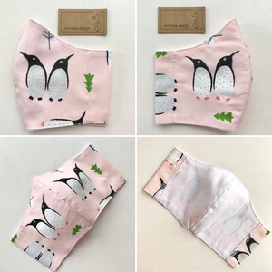 Pingvin mintás pamut textil arcmaszk, szájmaszk, maszk, gyerekmaszk -   Artiroka design - gyerek - gyerek - Meska.hu