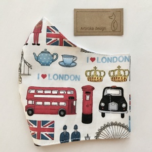 I love London mintás prémium arcmaszk, szájmaszk, gyerek maszk - Artiroka design - férfi & uniszex - férfi & uniszex - Meska.hu