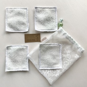 Levél mintás arctisztító párna szett, bambusz frottír és prémium pamut textil felhasználásával - Artiroka design - szépségápolás - arcápolás - arctisztító korong - Meska.hu