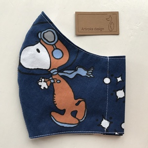 SNOOPY mintás sötétkék arcmaszk, szájmaszk, maszk - M méret KÉSZLETEN - Artiroka design - női - női - Meska.hu