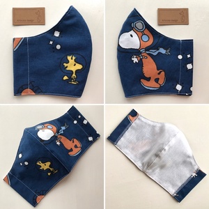 SNOOPY mintás sötétkék arcmaszk, szájmaszk, maszk - M méret KÉSZLETEN - Artiroka design - női - női - Meska.hu