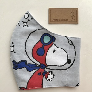 SNOOPY mintás szürke arcmaszk, szájmaszk, maszk  - Artiroka design - gyerek - gyerek - Meska.hu