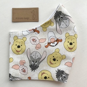 Micimackó, Tigris és Malacka mintás prémium maszk, arcmaszk - Artiroka design - női - női - Meska.hu