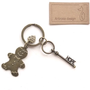 Karácsonyi süti baba medál - egyedi kulcstartó HOPE azaz remény vintage kulcs dísszel - Artiroka design - táska & tok - kulcstartó & táskadísz - kulcstartó - Meska.hu