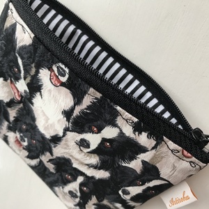 Border Collie kutya mintás, prémium pamut irattartó pénztárca, neszesszer  -  Artiroka design - táska & tok - pénztárca & más tok - kártyatartó & irattartó - Meska.hu