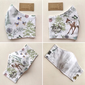 Bambi és nyuszi mintás arcmaszk, szájmaszk, maszk XS méretben - Artiroka design - gyerek - gyerek - Meska.hu