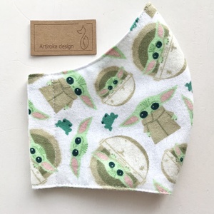 Baby Yoda mintás prémium flanel arcmaszk, szájmaszk, maszk, gyerekmaszk - fehér - Star Wars - Artiroka design - férfi & uniszex - férfi & uniszex - Meska.hu