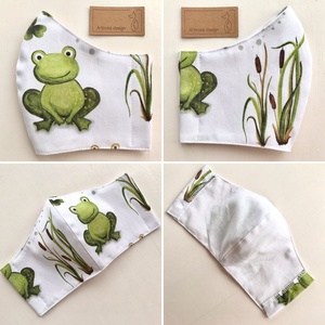 Béka mintás egyedi, prémium arcmaszk, szájmaszk - Artiroka design - ruha & divat - Meska.hu
