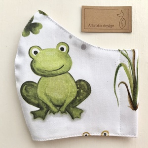 Béka mintás egyedi, prémium arcmaszk, szájmaszk - Artiroka design - ruha & divat - Meska.hu