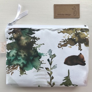 Róka az erdőben - egyedi akvarell mintás prémium pamut irattartó pénztárca, neszesszer  -  Artiroka design - táska & tok - pénztárca & más tok - pénztárca - Meska.hu