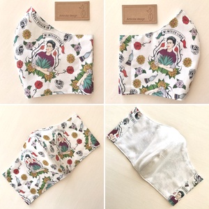 Frida Kahlo  és a papagájok - prémium pamut textilből készült maszk AKCIÓ - Mesedoboz  - Artiroka design  - női - női - Meska.hu
