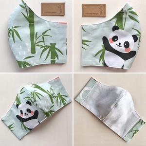 Panda mackó mintás pasztellzöld arcmaszk, szájmaszk, maszk, gyerekmaszk- Artiroka design - maszk, arcmaszk - női - Meska.hu