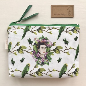 Frida Kahlo mintás irattartó pénztárca - Spanyol papagáj - Artiroka design - táska & tok - pénztárca & más tok - pénztárca - Meska.hu