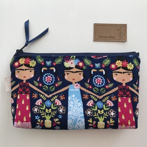 Frida Kahlo mintás  prémium egyedi tolltartó neszesszer, szemüvegtok  - Artiroka design  - táska & tok - neszesszer - Meska.hu