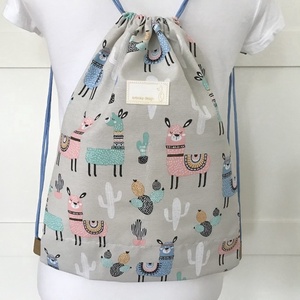 Láma mintás gymbag hátizsák edzéshez, úszáshoz, kiránduláshoz  - Artiroka design - táska & tok - hátizsák - hátizsák - Meska.hu