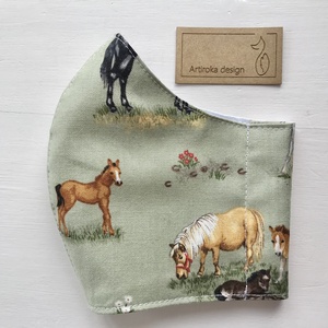 Lovas, ló mintás prémium arcmaszk, szájmaszk, gyerek maszk - Artiroka design - gyerek - gyerek - Meska.hu