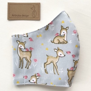 Bambi, őzike mintás prémium maszk, gyerek maszk, szájmaszk, arcmaszk prémium pamut textil -  Artiroka design  - gyerek - gyerek - Meska.hu