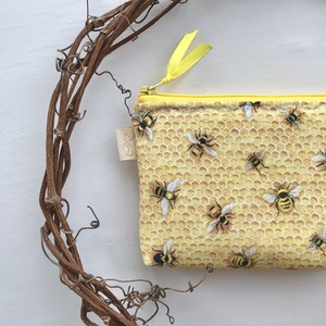 Szorgos méhek - méhecske mintás  irattartó,  pénztárca - Artirokadesign - Meska.hu