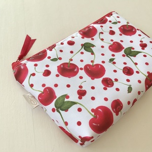 Cseresznye mintás  VÍZLEPERGETŐS neszesszer, uzsonna tasak  - Artiroka design - táska & tok - uzsonna- & ebéd tartó - szendvics csomagoló - Meska.hu