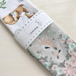 Őzike mintás zsebkendő vagy szalvéta szett - NoWaste - Bambi - szépségápolás - egészségmegőrzési kellékek - Meska.hu