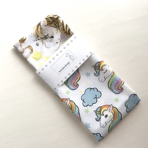 Unikornis mintás, pamut textil zsebkendő vagy szalvéta szett, pasztell színben - Artiroka design - szépségápolás - egészségmegőrzési kellékek - Meska.hu