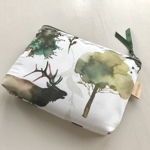 Róka és szarvas találkozása - egyedi akvarell mintás prémium pamut irattartó pénztárca, neszesszer  -  Artiroka design - táska & tok - pénztárca & más tok - pénztárca - Meska.hu