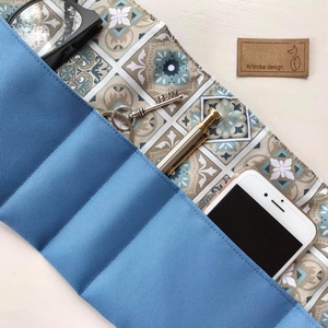 Kék cementlap mintás táska rendszerező, táskarendező  -  Artiroka design  - táska & tok - kézitáska & válltáska - belső rendező - Meska.hu