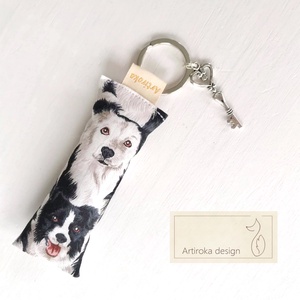 Border Collie kutya mintás egyedi kulcstartó  - Artiroka design  - Meska.hu