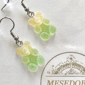 Színátmenetes maci fülbevaló lime - sárga színben - Mesedoboz, Esküvő, Ékszer, Fülbevaló, Ékszerkészítés, MESKA