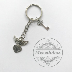 Angyali üdvözlet kulcstartó kulcs medállal  - Mesedoboz - táska & tok - kulcstartó & táskadísz - kulcstartó - Meska.hu