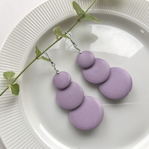Fából készült pasztell lila színű fülbevaló , Ékszer, Fülbevaló, Lógó csepp fülbevaló, Ékszerkészítés, MESKA