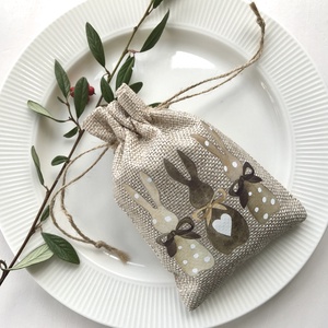 Természetes lenvászonból készült nyuszis levendulazsák , Otthon & Életmód, Lakástextil, Párna & Párnahuzat, Díszpárnahuzat, Ékszerkészítés, MESKA