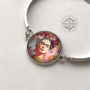 Frida Kahlo mintás karkötő, Ékszer, Karkötő, Karkötő medállal, Ékszerkészítés, MESKA