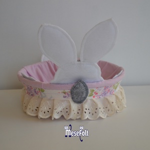 Kosártartó nyuszi - Húsvéti kosár - otthon & életmód - dekoráció - asztal és polc dekoráció - asztaldísz - Meska.hu