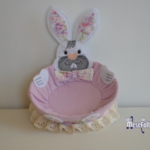 Kosártartó nyuszi - Húsvéti kosár - otthon & életmód - dekoráció - asztal és polc dekoráció - asztaldísz - Meska.hu